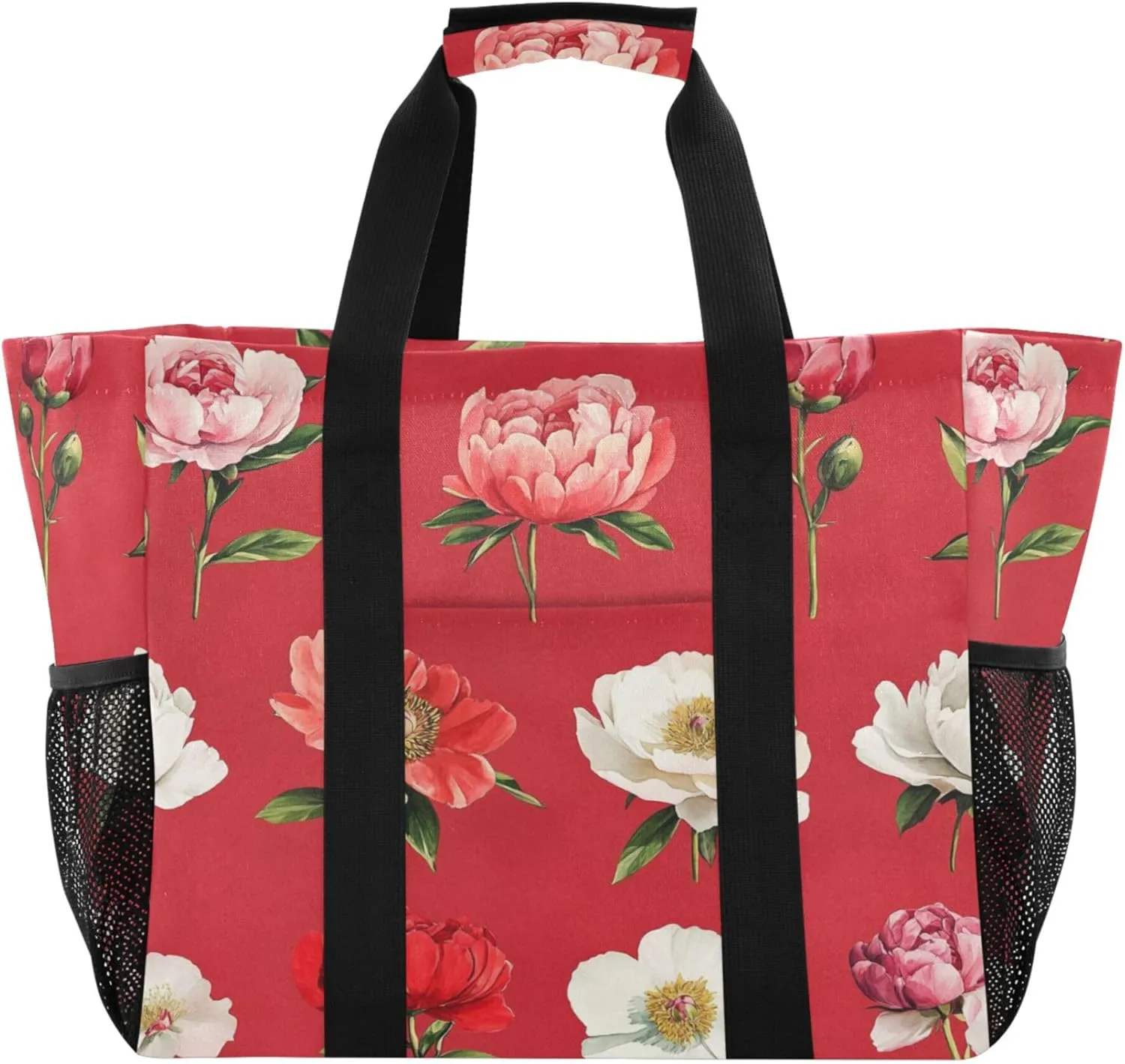 KLL Beach Bag Tote Canvas Foldable Waterproof Grocery Bags Reusable