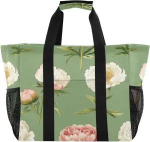 KLL Beach Bag Tote Canvas Foldable Waterproof Grocery Bags Reusable