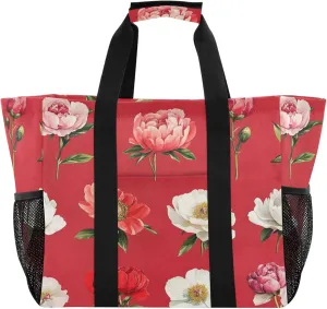 KLL Beach Bag Tote Canvas Foldable Waterproof Grocery Bags Reusable