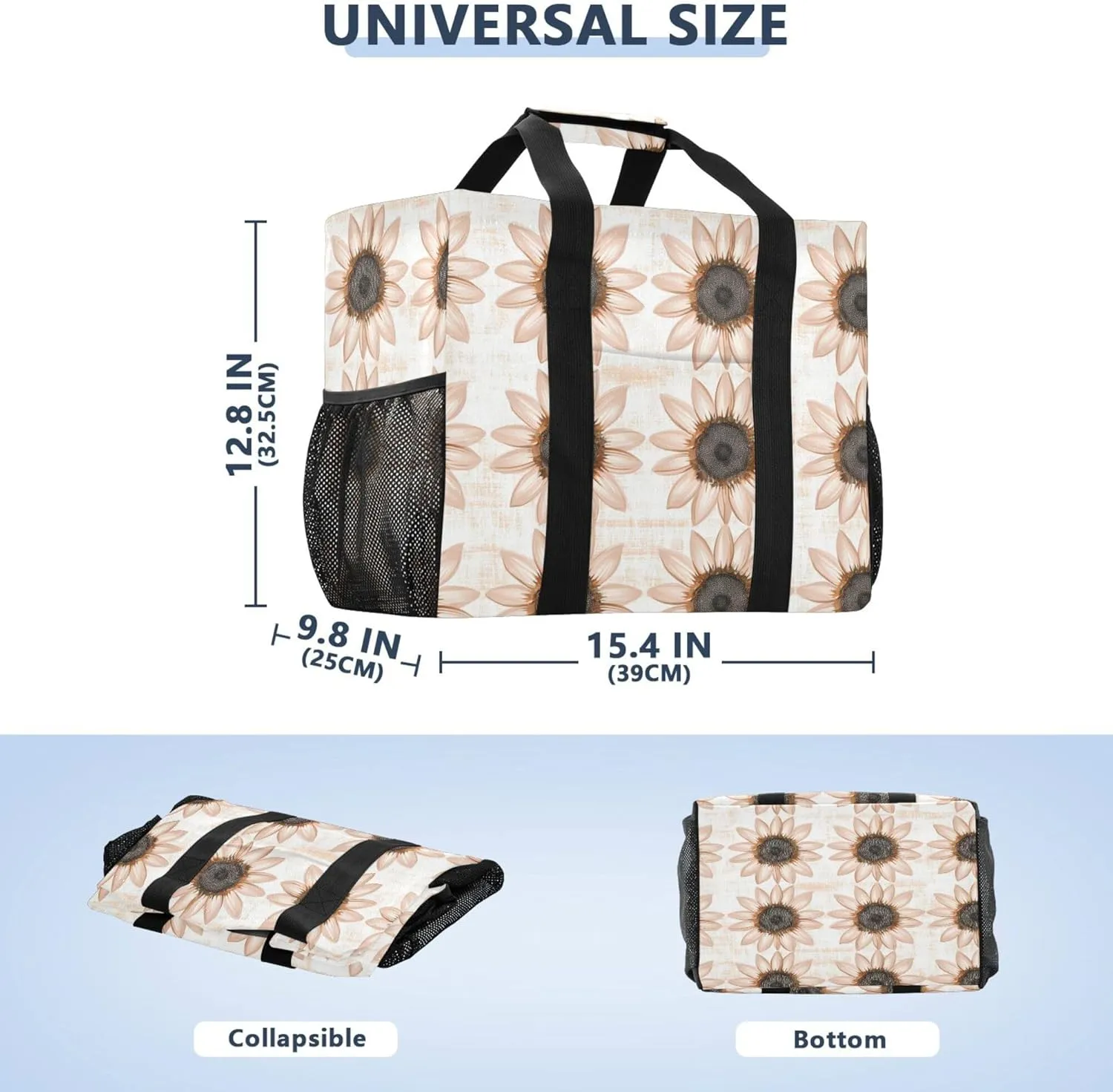KLL Beach Bags Canvas Collapsable Waterproof Laundry Bag Tote