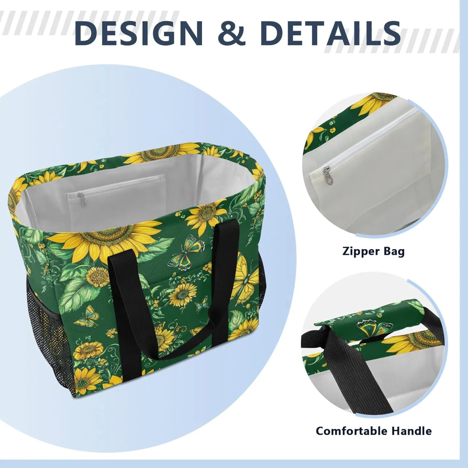 KLL Beach Bags Canvas Collapsable Waterproof Laundry Bag Tote