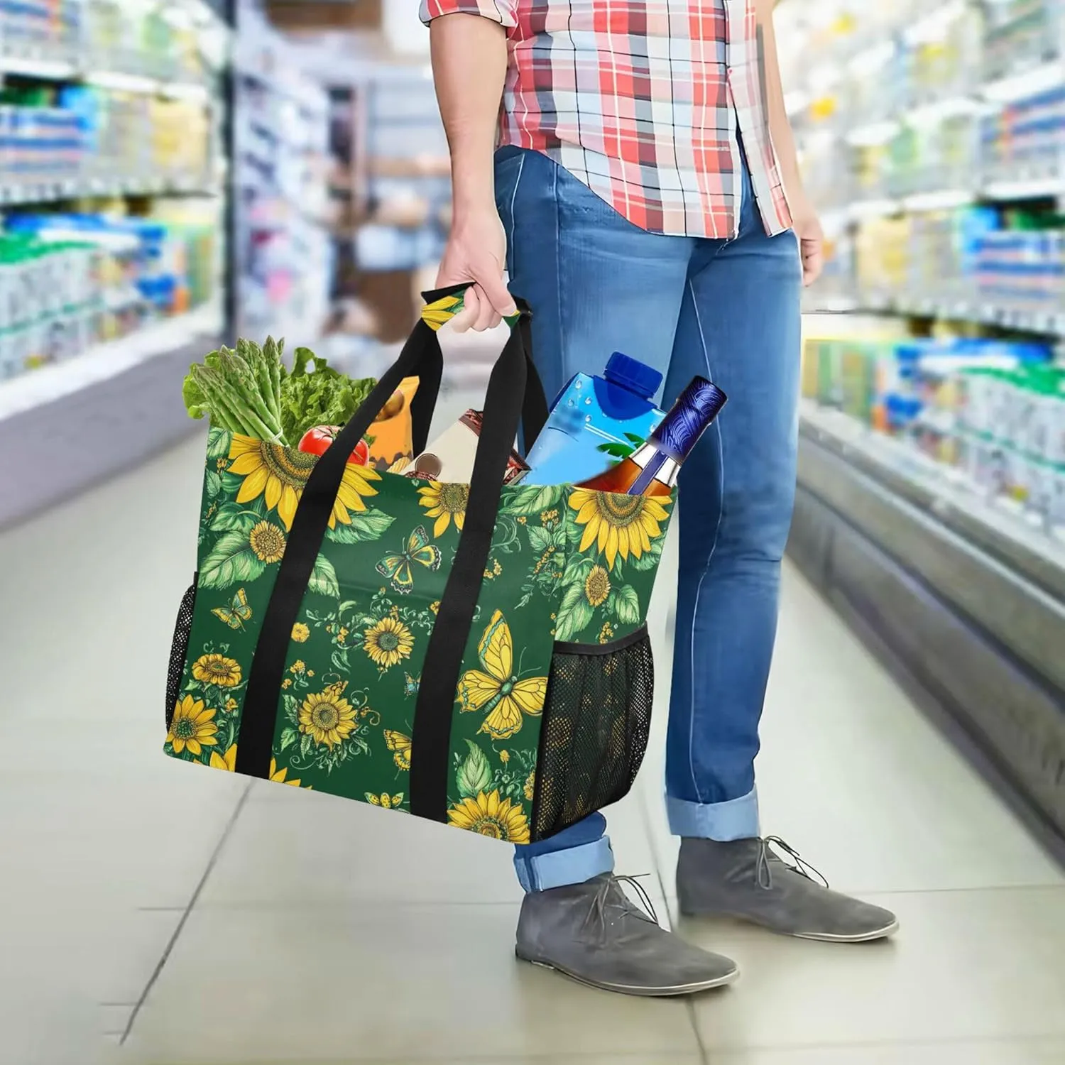 KLL Beach Bags Canvas Collapsable Waterproof Laundry Bag Tote