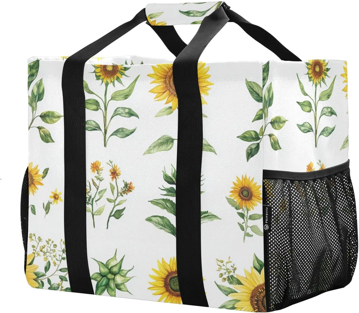 KLL Beach Tote Bag with Handles Collapsable With Pockets Reusable Shopping Bag