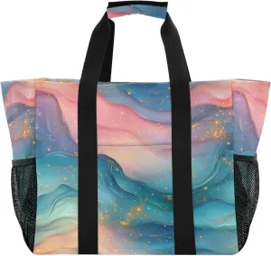 KLL Beach Tote Bag with Handles Foldable Sandproof Laundry Bag Travel
