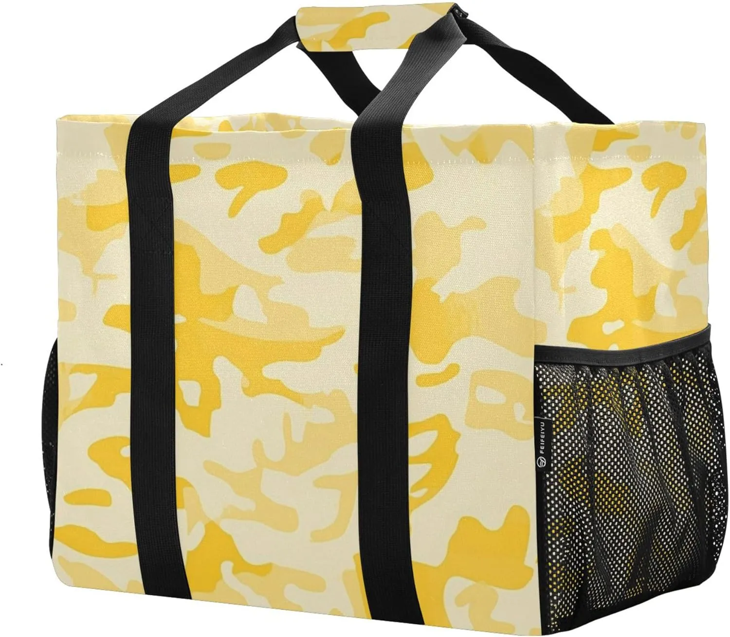 KLL Large Utility Tote Bag For Women Canvas Collapsable With Compartments Laundry Carrying Bag