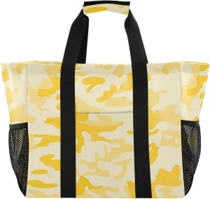 KLL Large Utility Tote Bag For Women Canvas Collapsable With Compartments Laundry Carrying Bag