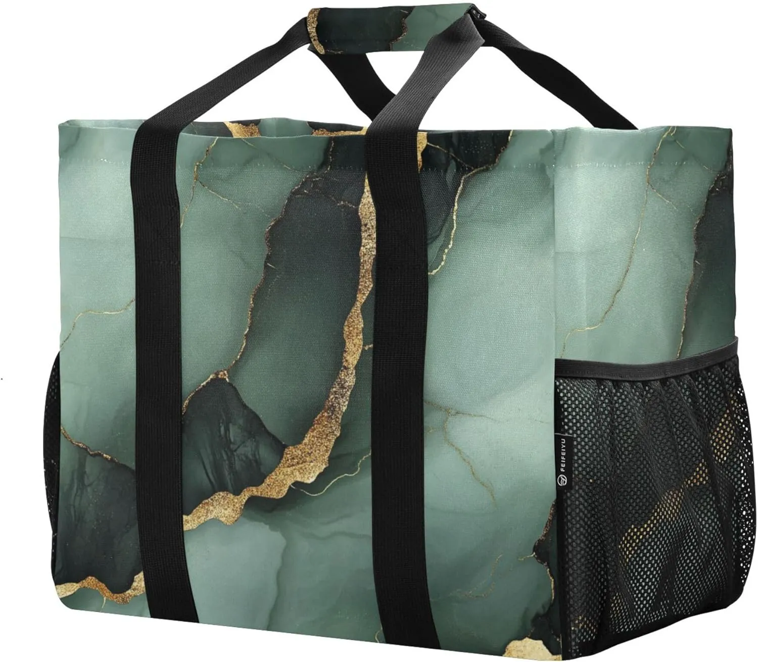 KLL Large Utility Tote Bag For Women with Handles Foldable With Compartments Reuseable Shopping Bags