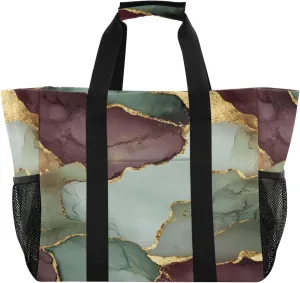 KLL Large Utility Tote Bag For Women with Handles Foldable With Compartments Reuseable Shopping Bags