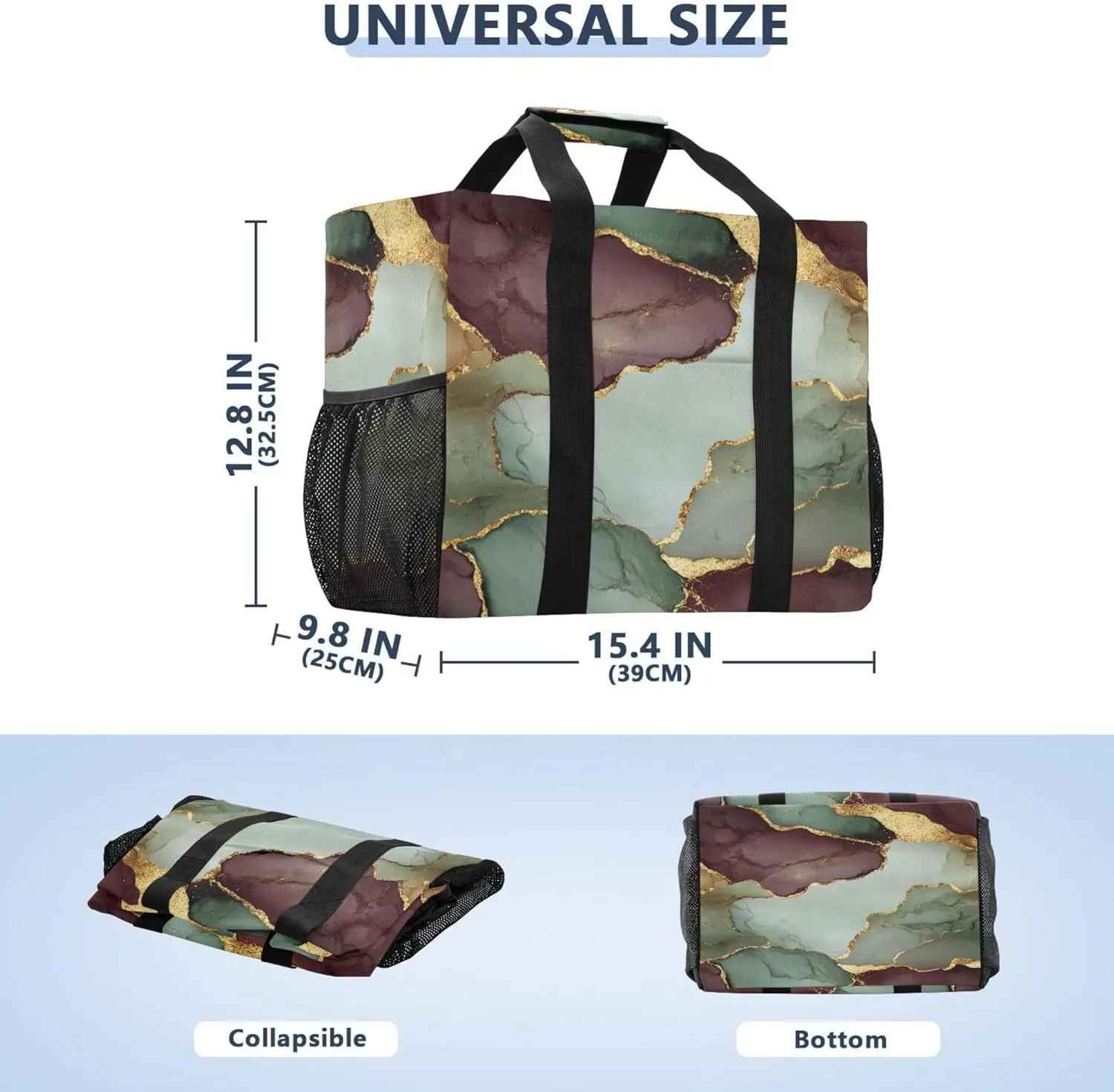 KLL Large Utility Tote Bag For Women with Handles Foldable With Compartments Reuseable Shopping Bags