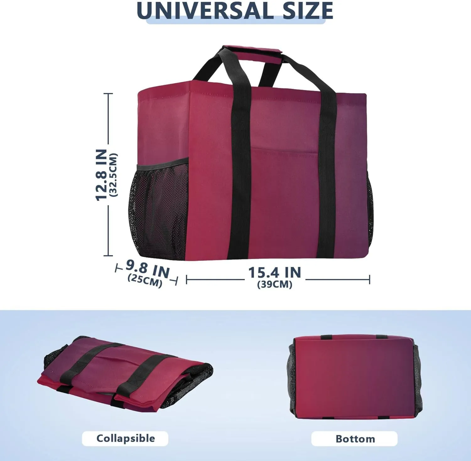 KLL Large Utility Tote Bag with Handles Foldable Sandproof Reusable Grocery Shopping Bags