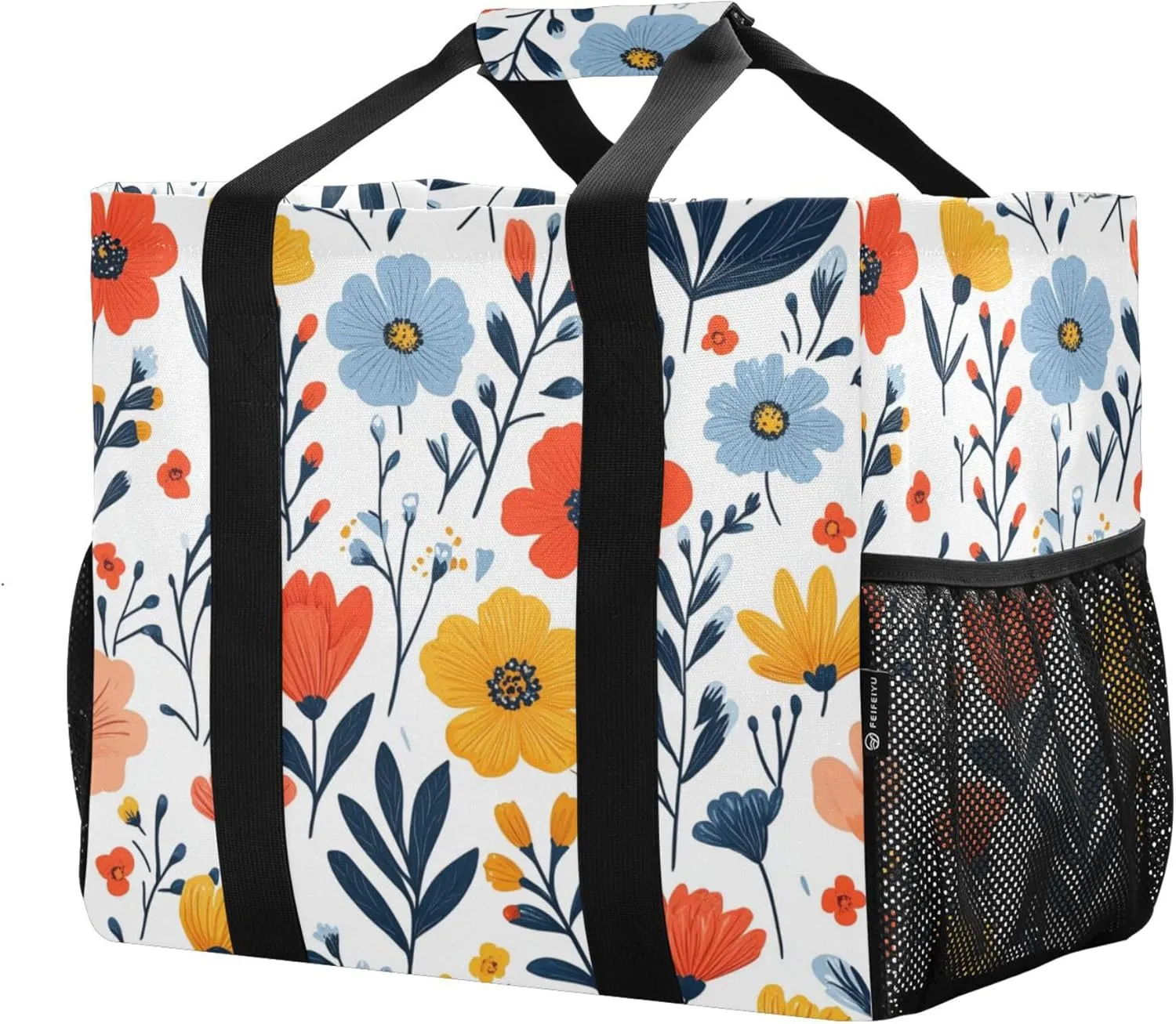 KLL Utility Bag Canvas Collapsable With Compartments Car Tote Bag