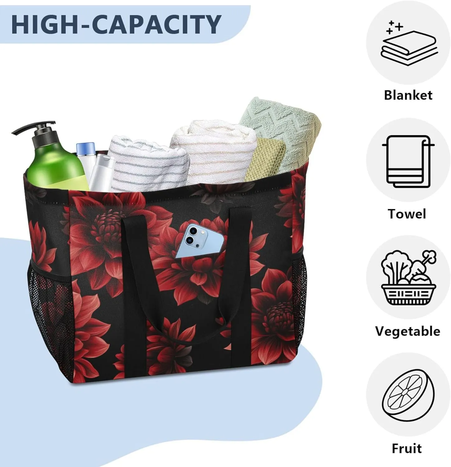 KLL Utility Bag Canvas Foldable Waterproof Laundry Tote