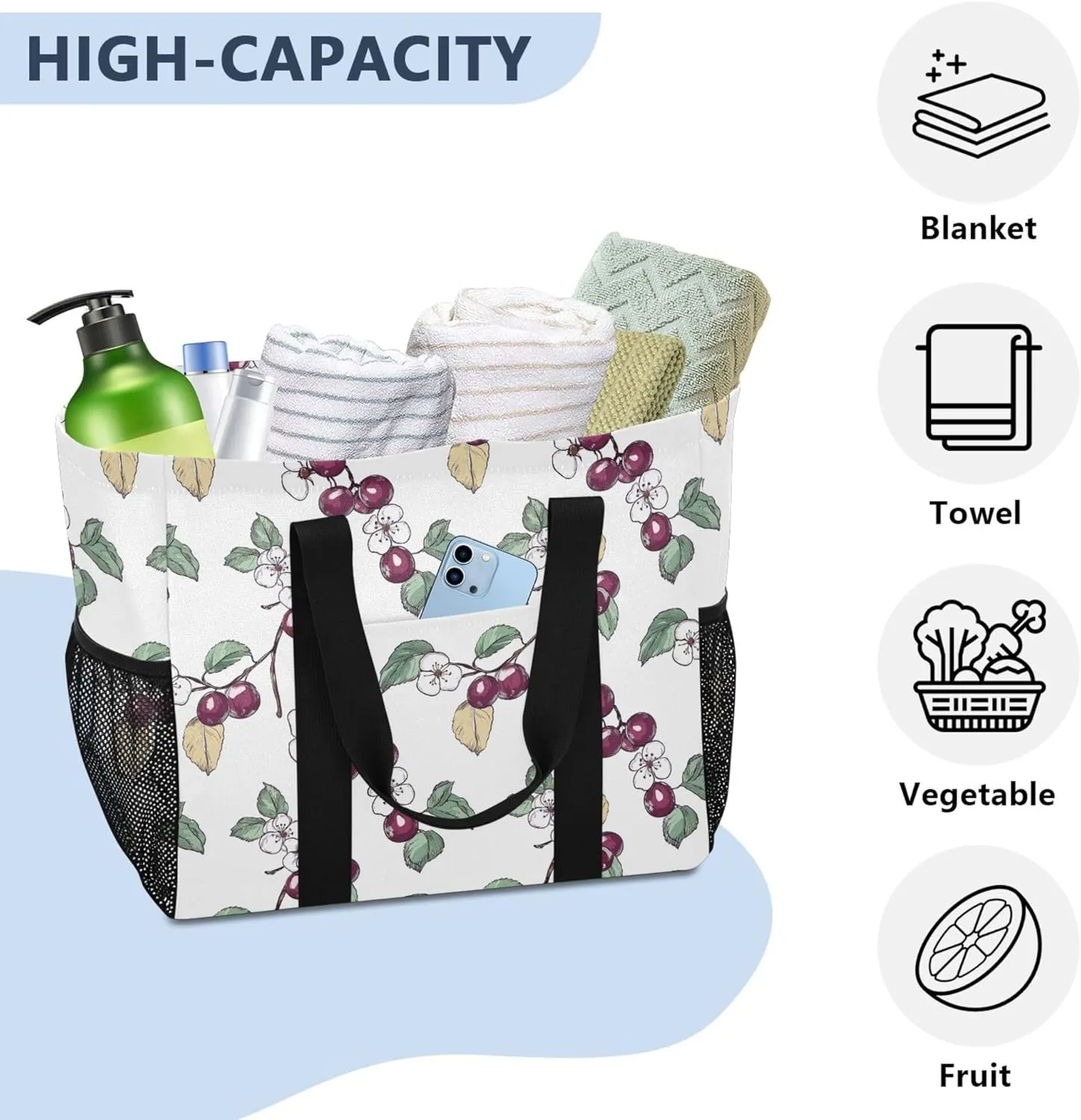 KLL Utility Bag For Trunk with Handles Foldable With Compartments Tote Bag For Car