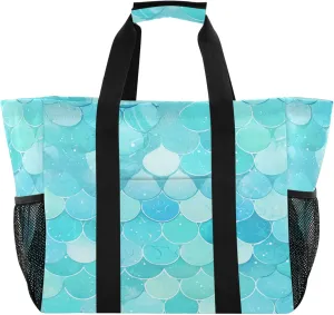 KLL Utility Beach Tote with Handles Foldable Sandproof Car Tote