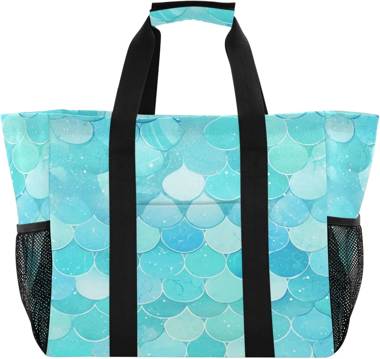 KLL Utility Beach Tote with Handles Foldable Sandproof Car Tote