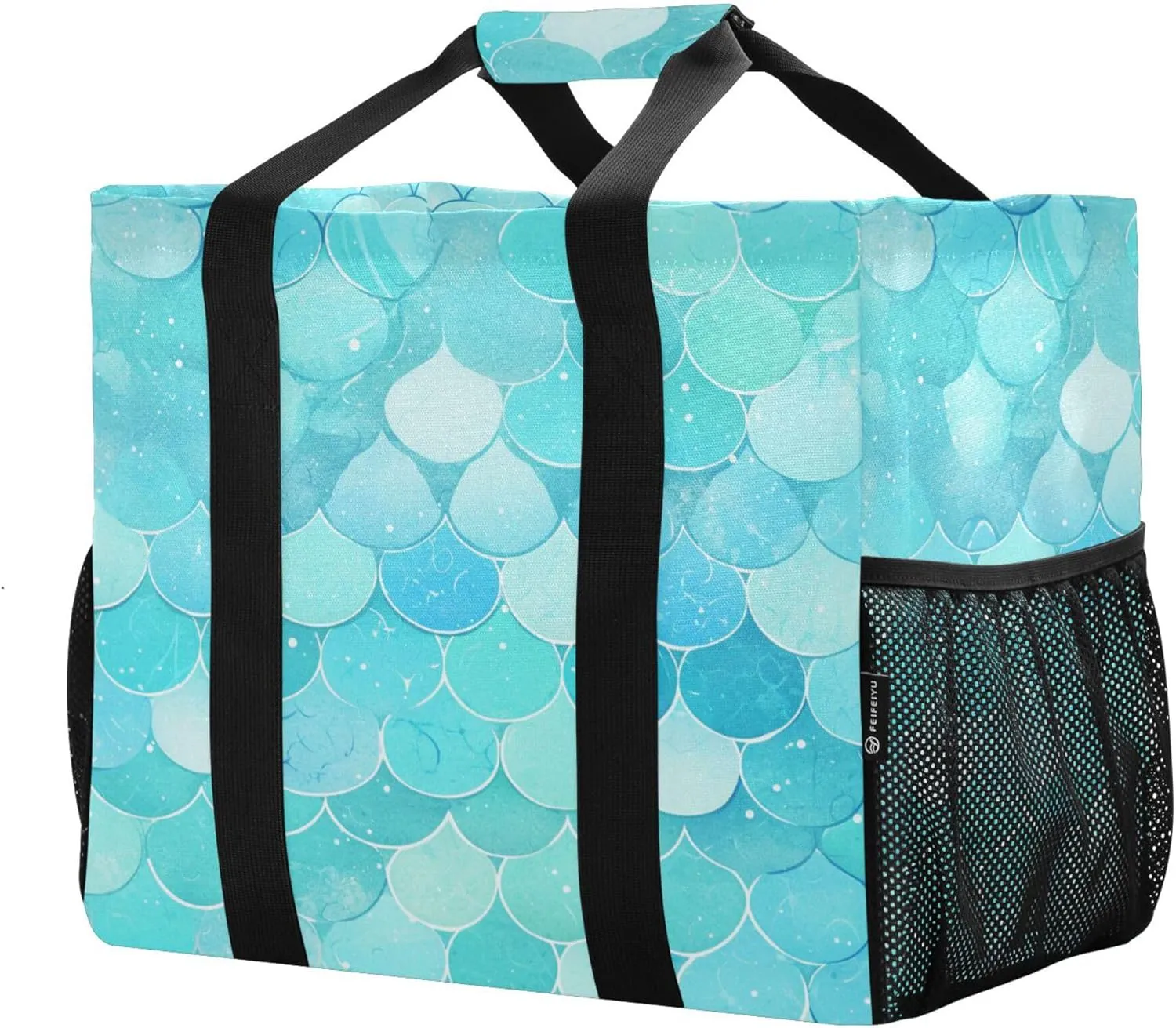 KLL Utility Beach Tote with Handles Foldable Sandproof Car Tote