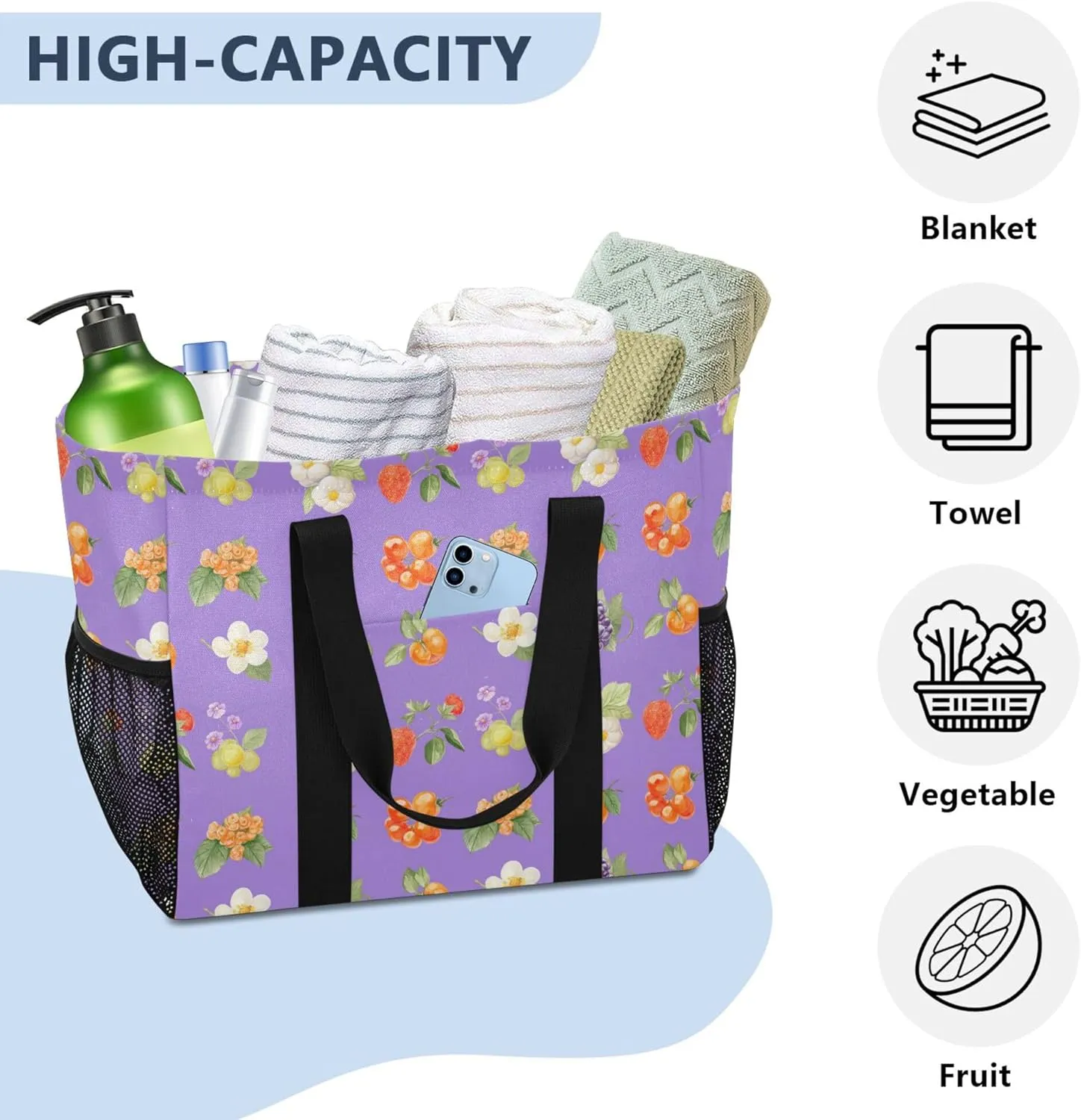 KLL Utility Storage Bags Canvas Collapsable Waterproof Laundry Carrying Bag