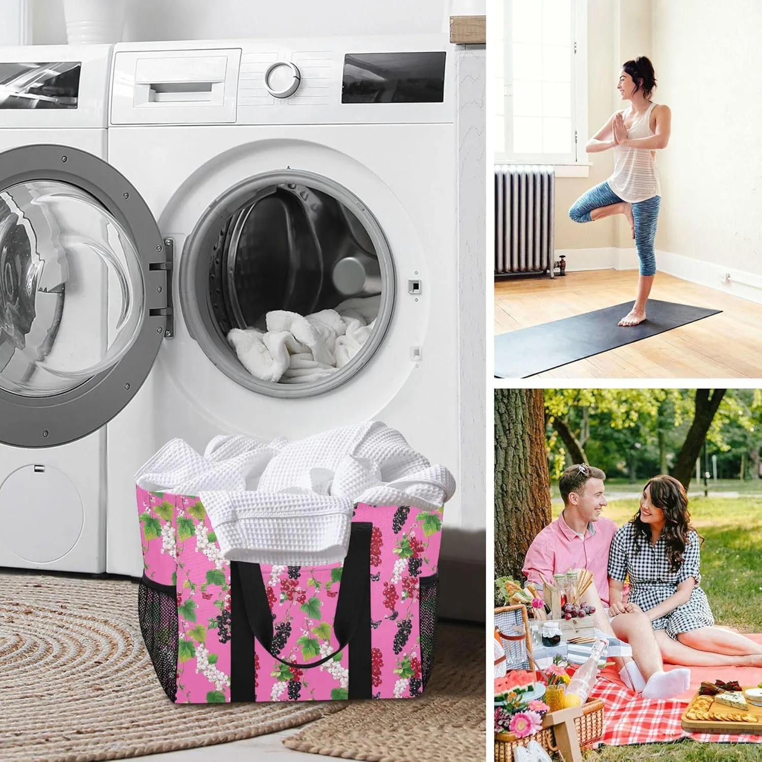 KLL Utility Storage Bags Canvas Collapsable Waterproof Laundry Carrying Bag