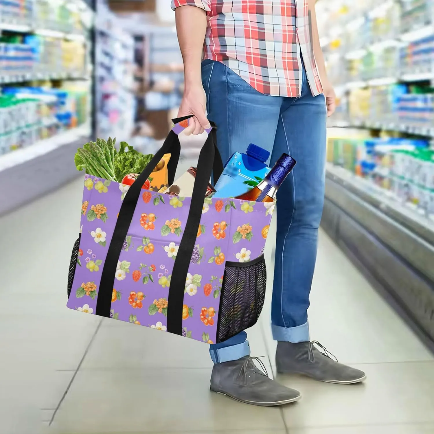 KLL Utility Storage Bags Canvas Collapsable Waterproof Laundry Carrying Bag