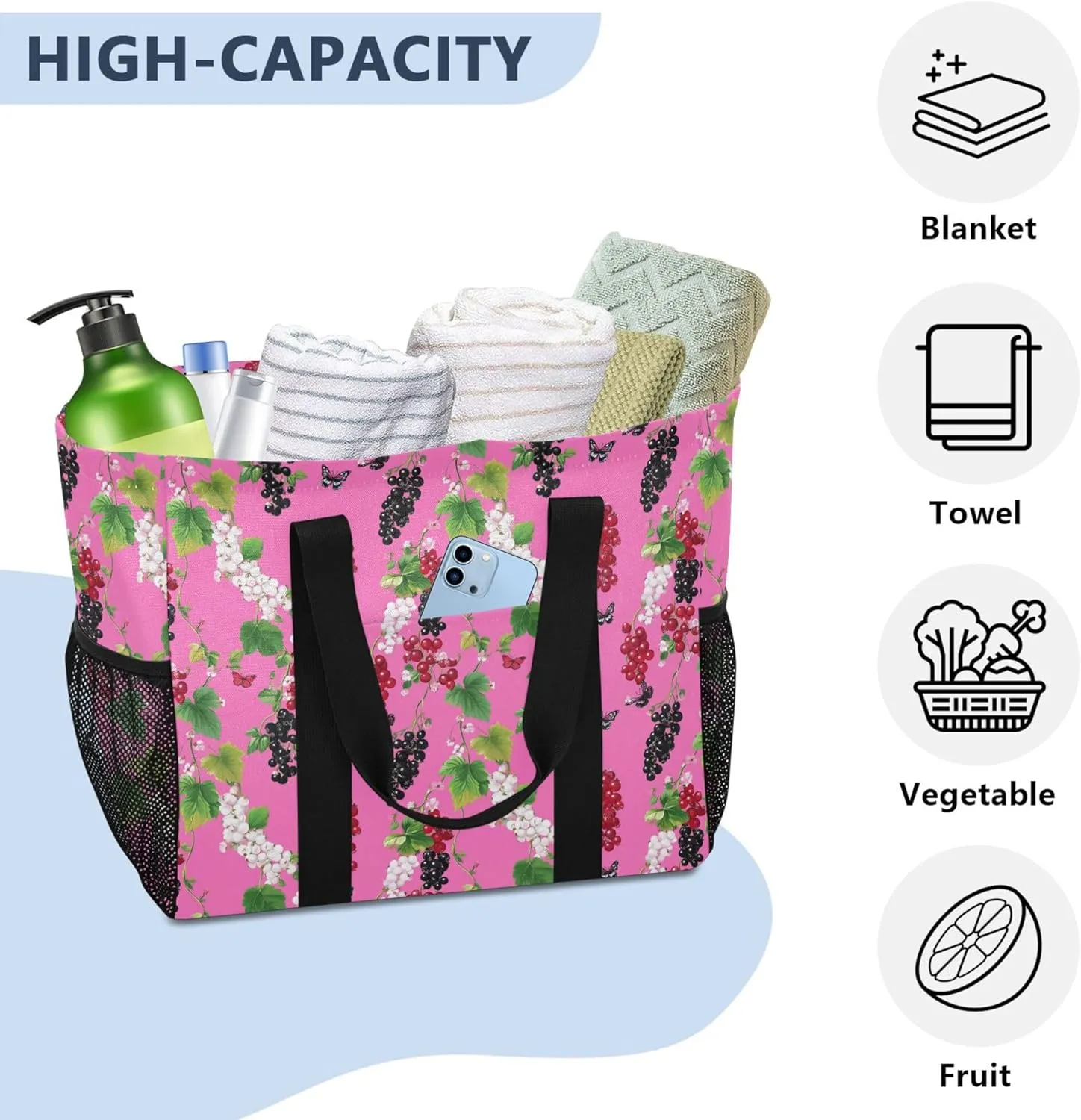 KLL Utility Storage Bags Canvas Collapsable Waterproof Laundry Carrying Bag