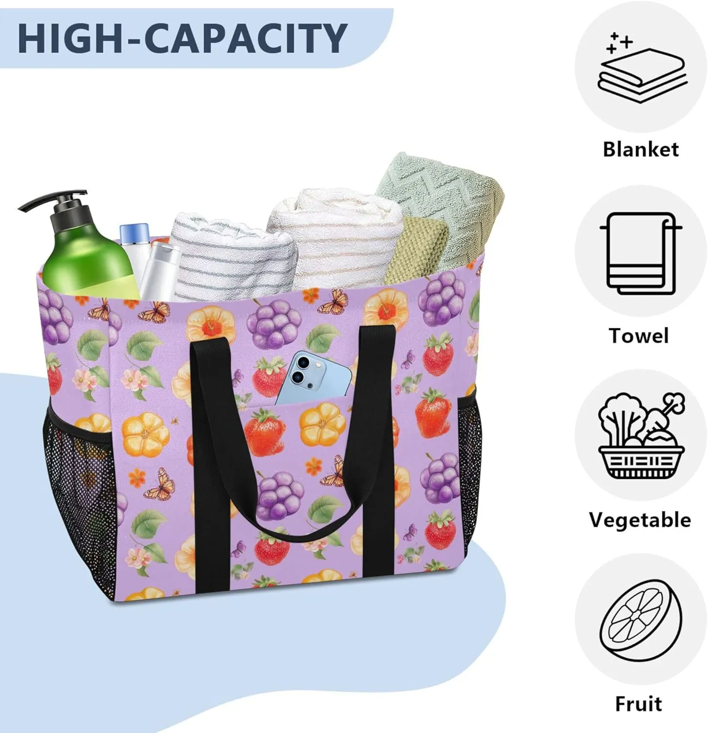 KLL Utility Storage Bags Canvas Collapsable Waterproof Laundry Carrying Bag