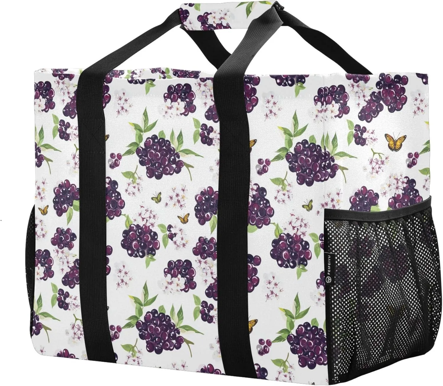 KLL Utility Tote Bags For Women with Handles Collapsable With Pockets Shopping Bags Reusable