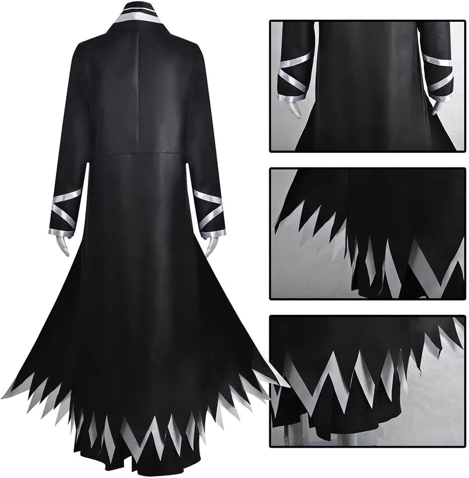 Kurosaki Cosplay Costume Black Cloak Bleach Suit Black Kimono Uniform Outfit With Wig