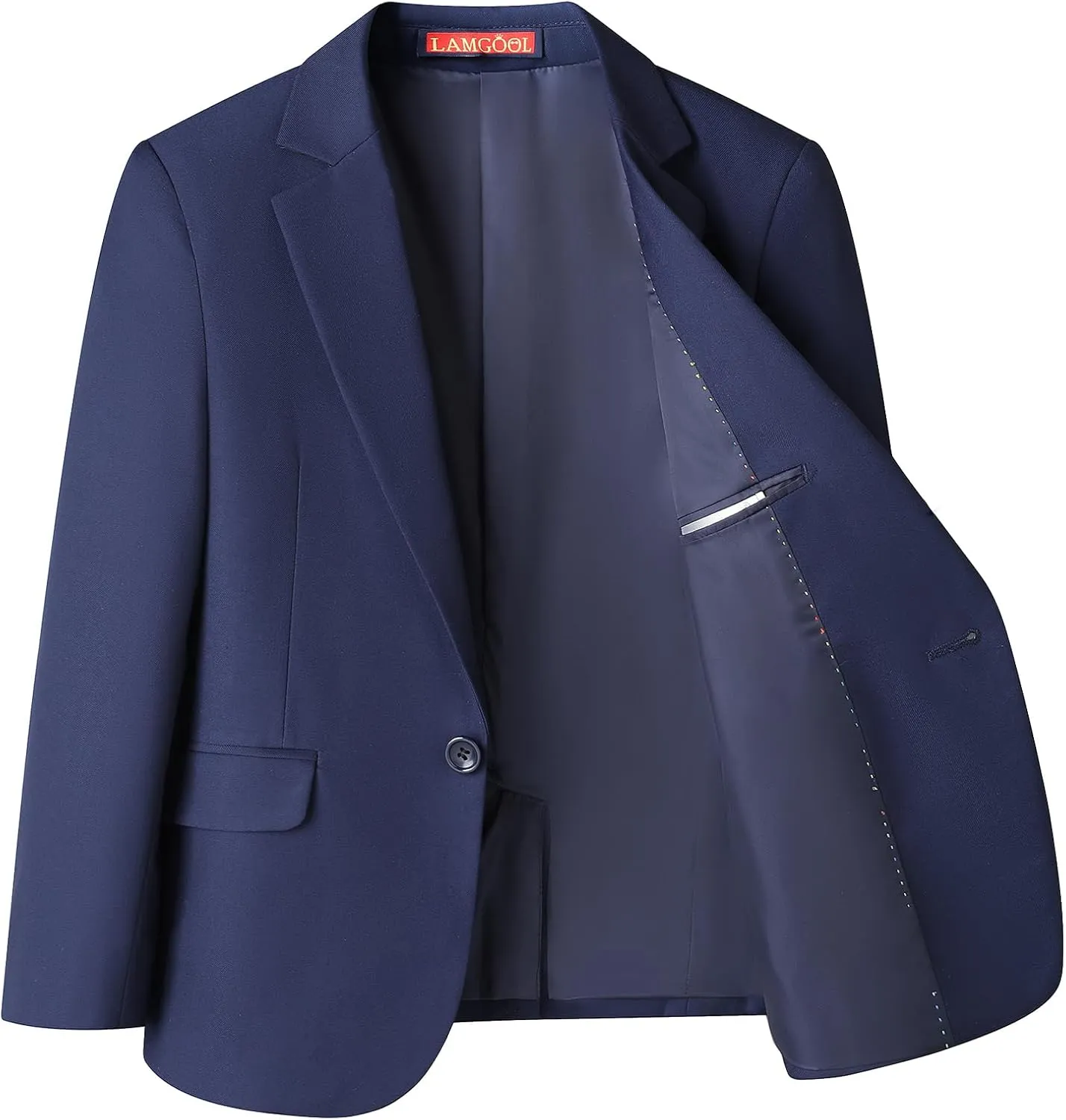 Lamgool Boys Suits 3 Piece Slim Fit One Button Tuxedo Jacket Vest and Pant for Kids Prom Wedding Formal Set Size 4-14 Years