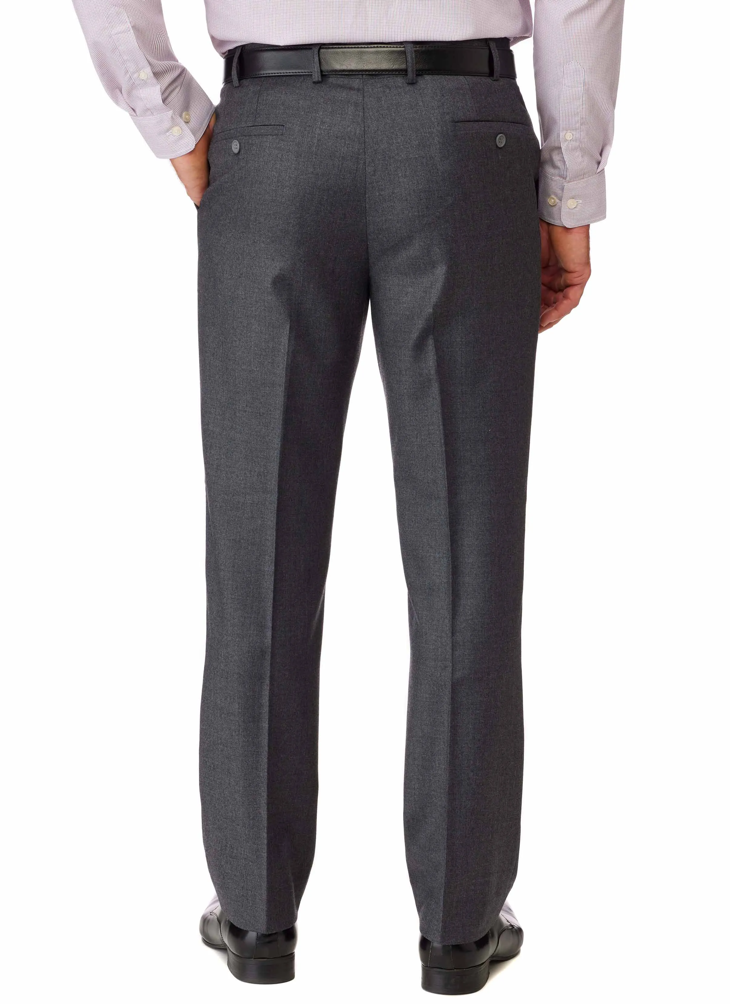 LANCEFIELD FLEXIWAIST PLEATED TROUSER - CHARCOAL