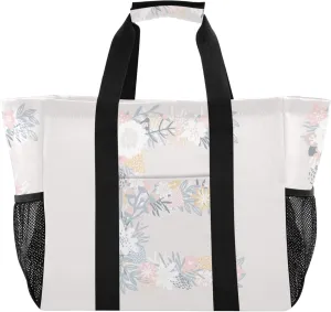 Large Utility Tote Bag For Women Foldable Large Beach Bag With Pockets with Handles Laundry Bag Travel