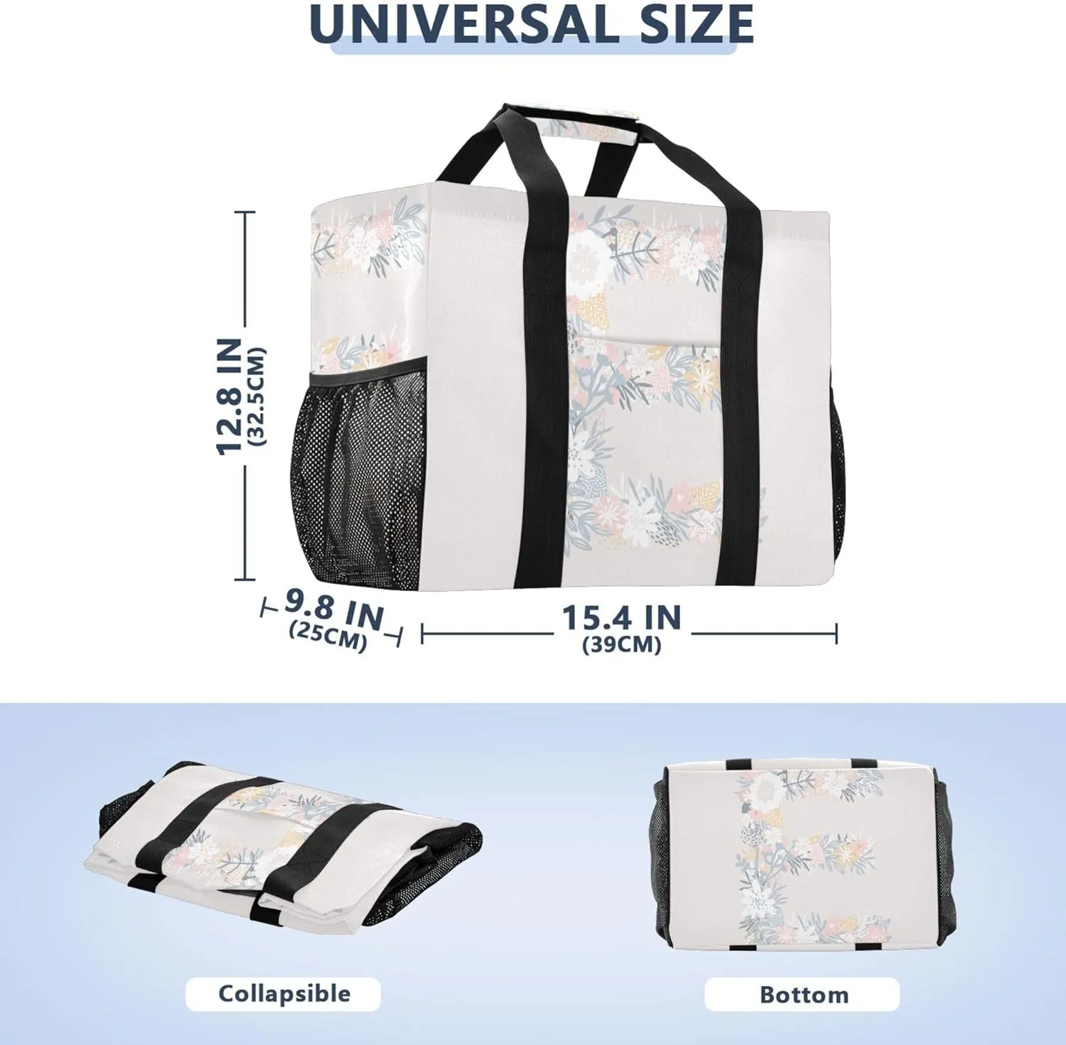 Large Utility Tote Bag For Women Foldable Large Beach Bag With Pockets with Handles Laundry Bag Travel