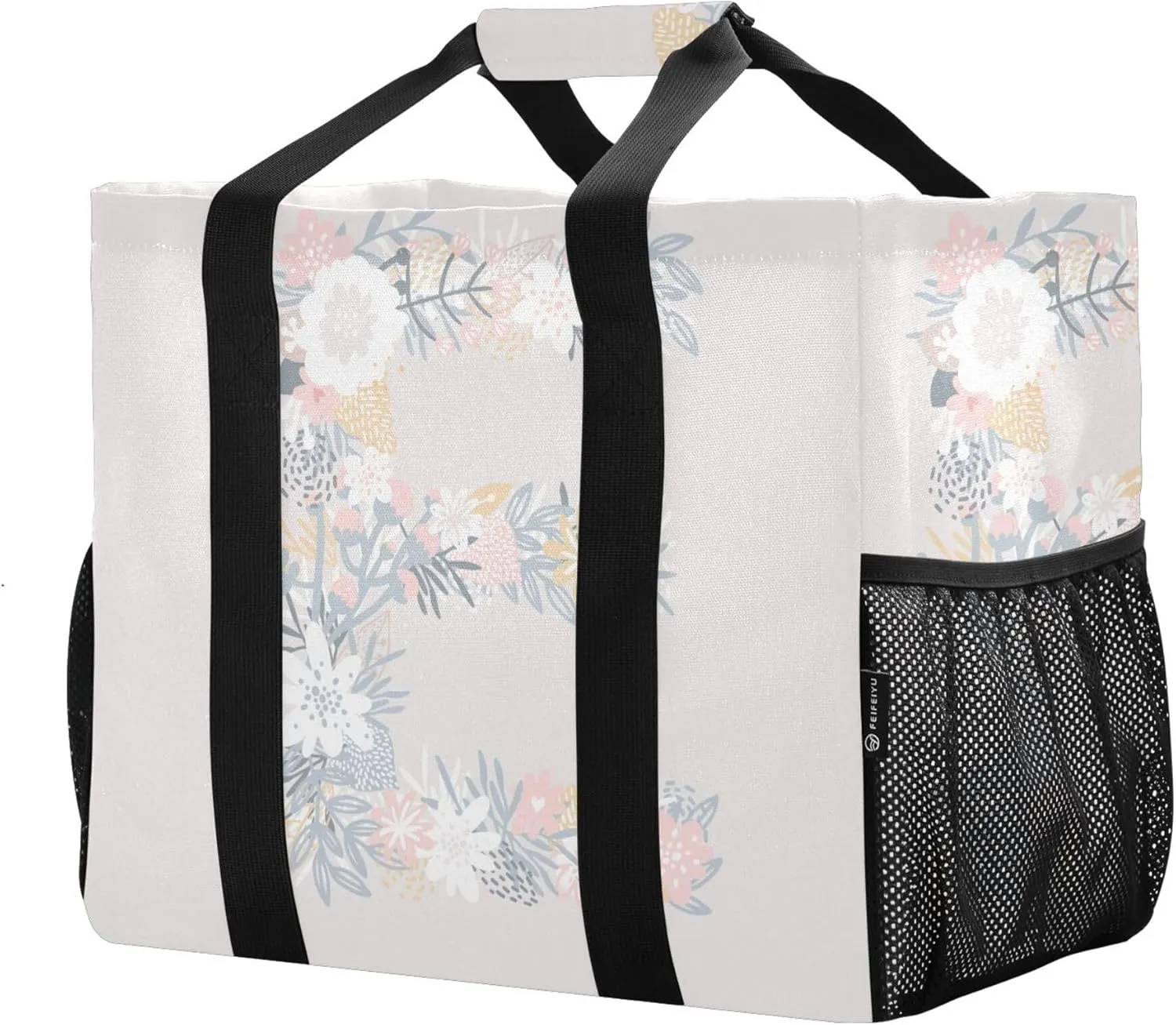 Large Utility Tote Bag For Women Foldable Large Beach Bag With Pockets with Handles Laundry Bag Travel