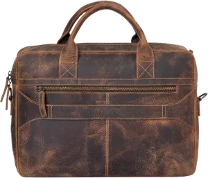 Leather briefvase15.5 Inch laptop Messenger Bag Ideal Satchel Bag Best for Men and Women