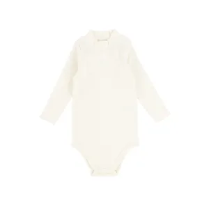 Lil Legs Ribbed Mock Neck Onesie Ivory