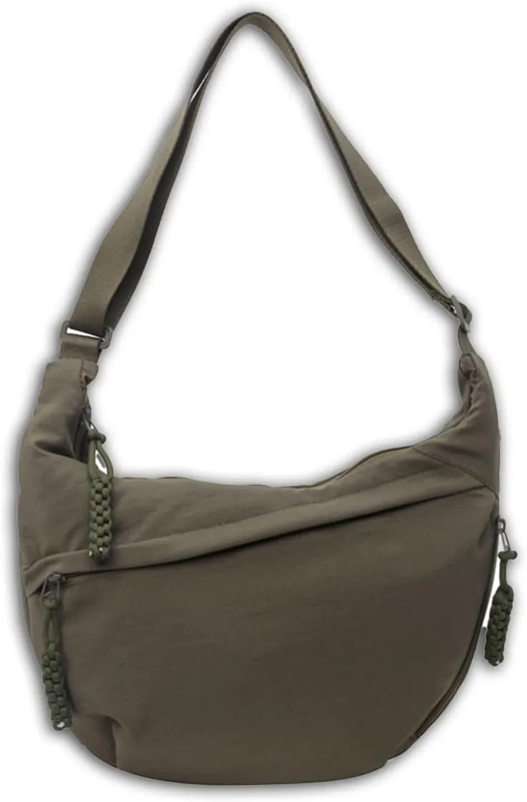 Limorence Women's Fashion Plain Color Sling Hobo Bag, Nylon Crossbody Bag, Arisefrom Nylon Crossbody Slouchy