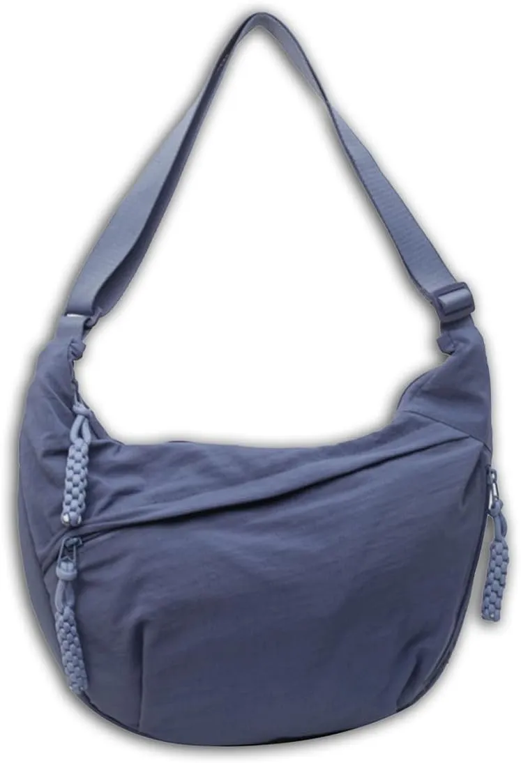 Limorence Women's Fashion Plain Color Sling Hobo Bag, Nylon Crossbody Bag, Arisefrom Nylon Crossbody Slouchy