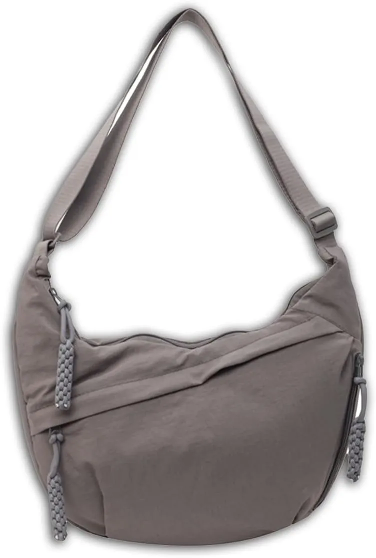 Limorence Women's Fashion Plain Color Sling Hobo Bag, Nylon Crossbody Bag, Arisefrom Nylon Crossbody Slouchy
