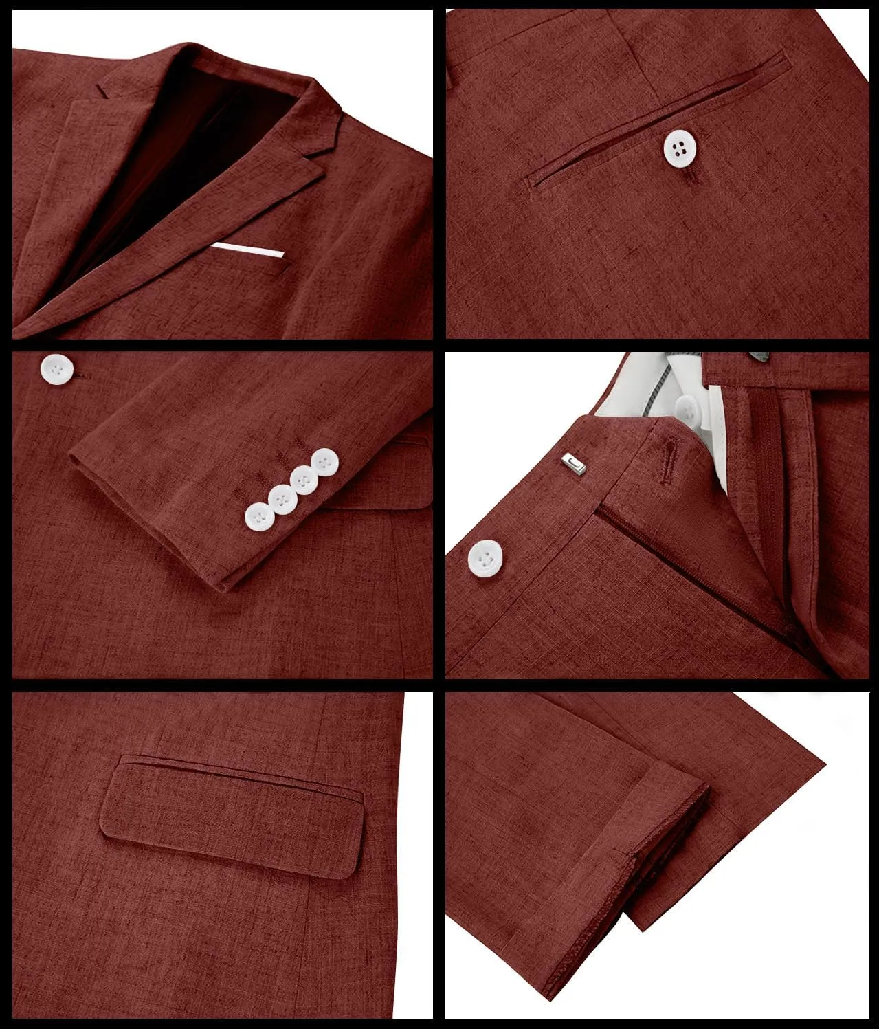 Linen Mens Suits 3 Piece Slim Fit Tuxedo Suit for Men Beach Wedding Formal Business Suit Groom Prom Set Outfits