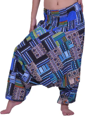 LOFBAZ Harem Yoga Pants for Women Patchwork Boho Hippie Bohemian Aladdin Unisex