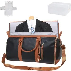 Luux Bags Travel Duffel Bag, Convertible Garment Duffle Bags for Travel, 2 in 1 Hanging Suitcase Suit Foldable Travel Duffel (C)