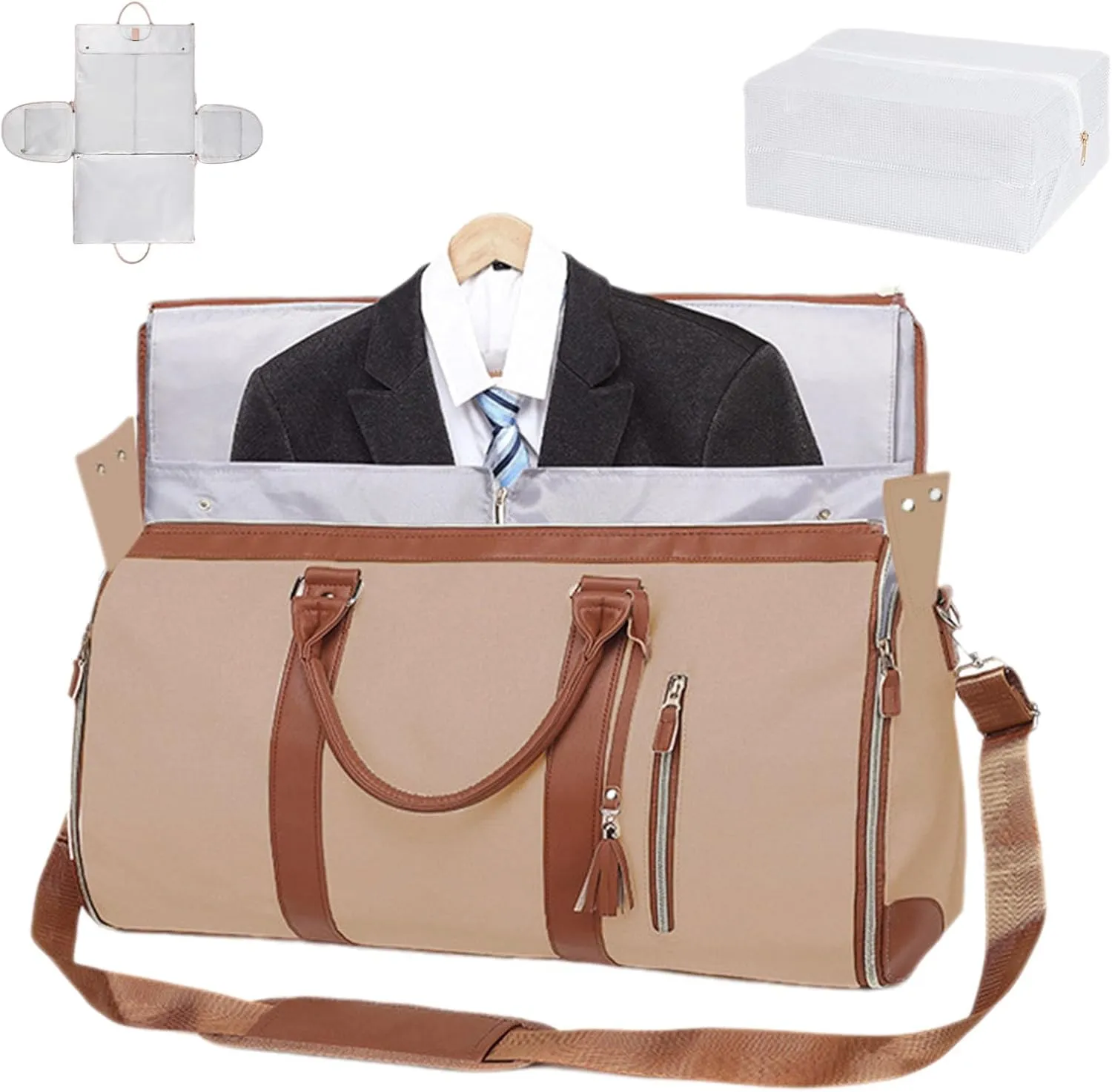 Luux Bags Travel Duffel Bag, Convertible Garment Duffle Bags for Travel, 2 in 1 Hanging Suitcase Suit Foldable Travel Duffel (H)