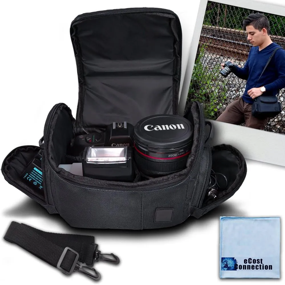 Medium Soft Padded Camera Equipment Bag/Case For Pentax K-30, K-50, K-500, K-r, K-x, 645D & More   Microfiber Cloth
