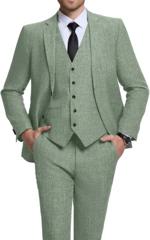 Men Suits Lightweight 3 Piece Slim Fit 2 Button Blazer Vest Pants Suit Sets Casual Men Wedding Suits Prom Tuxedo