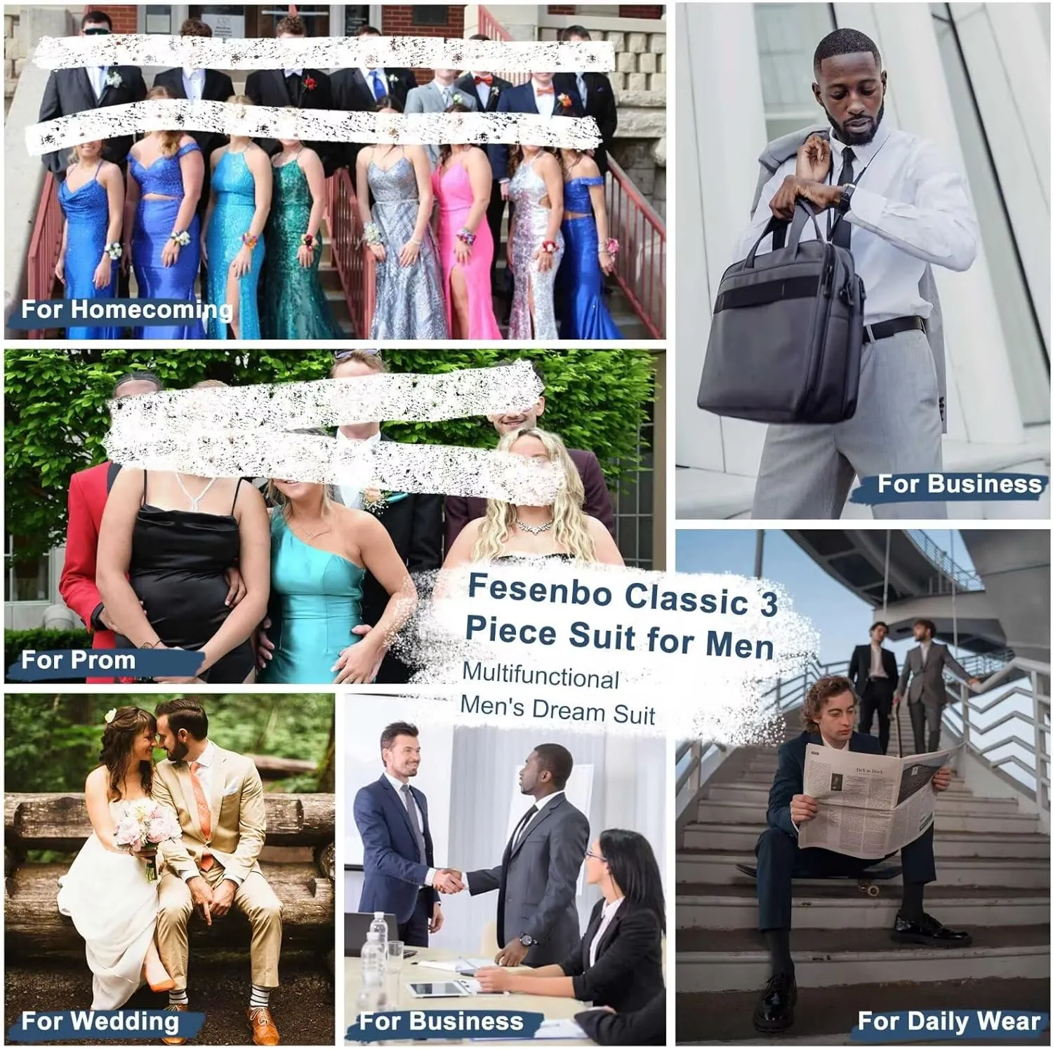 Men Suits Lightweight 3 Piece Slim Fit 2 Button Blazer Vest Pants Suit Sets Casual Men Wedding Suits Prom Tuxedo