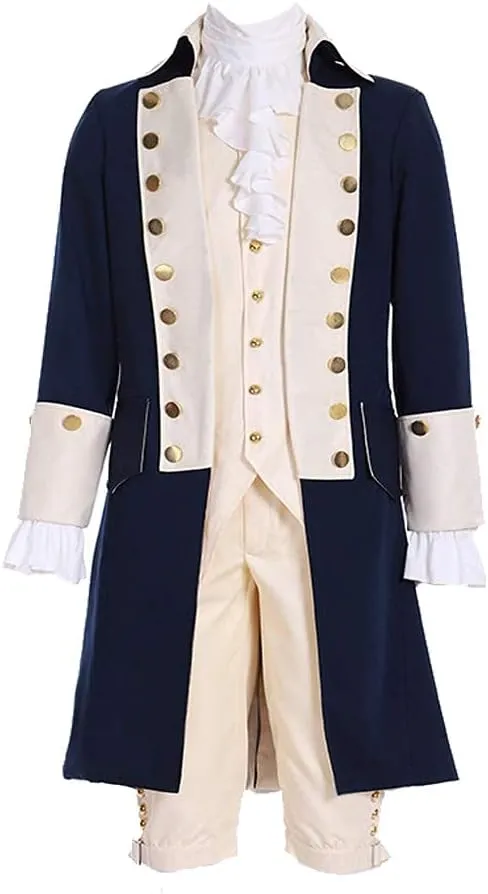 Men's Colonial Hamilton Colonial Military Costume Musical Hamilton Alexander Hamilton Blue Jacket