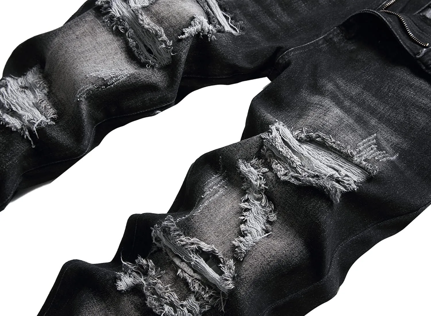 Men's Ripped Jeans,Slim Fit Distressed Straight Leg Fashion Denim Pants