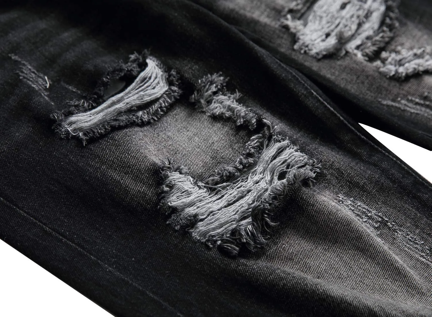Men's Ripped Jeans,Slim Fit Distressed Straight Leg Fashion Denim Pants