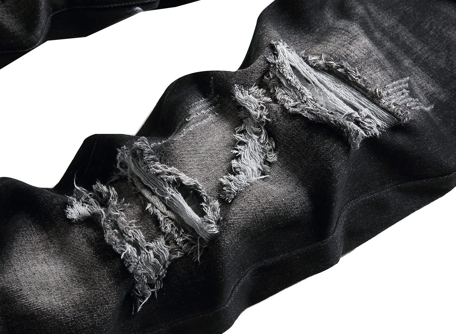 Men's Ripped Jeans,Slim Fit Distressed Straight Leg Fashion Denim Pants