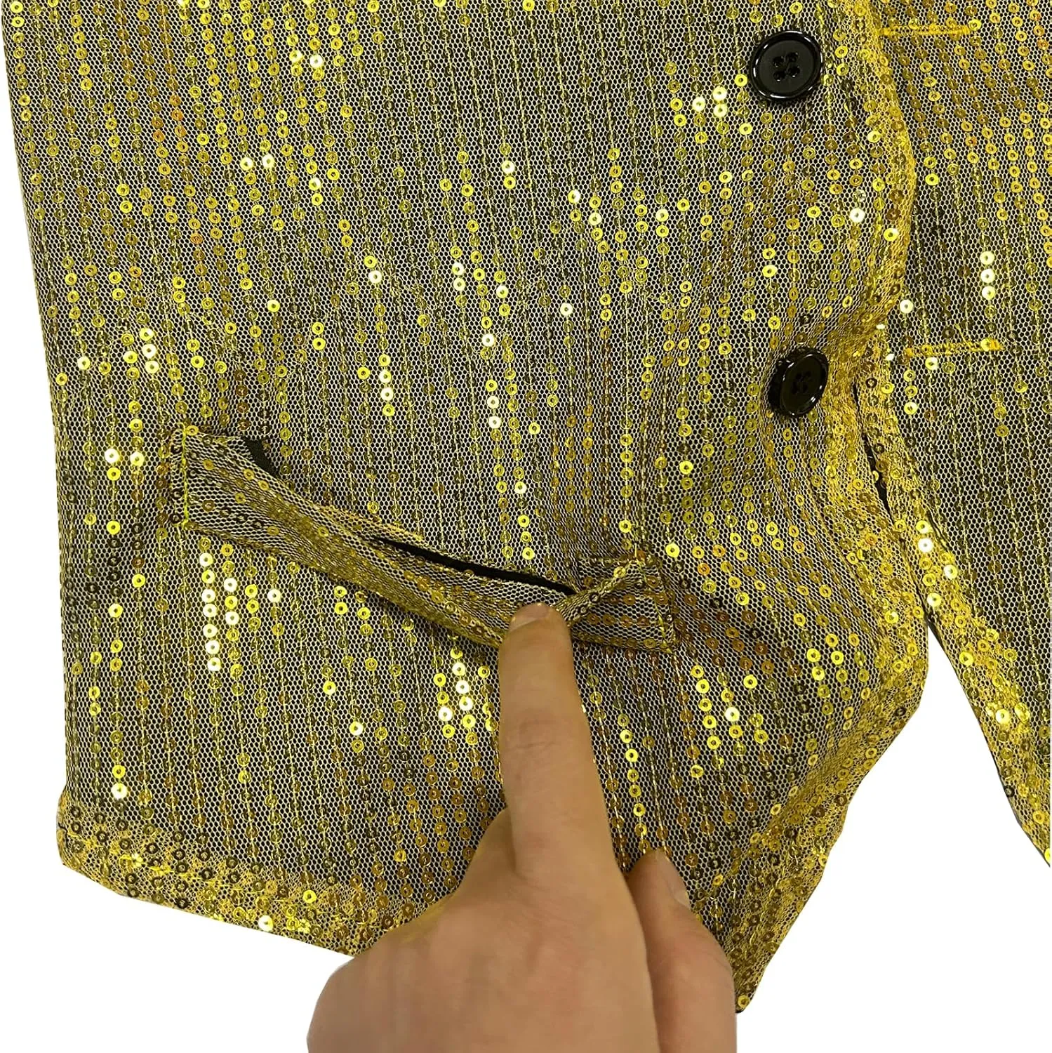Men's Sequins Vest Slim Fit Christmas Party Vest Hip Hop Disco Dance Waistcoat Performance Show Jacket