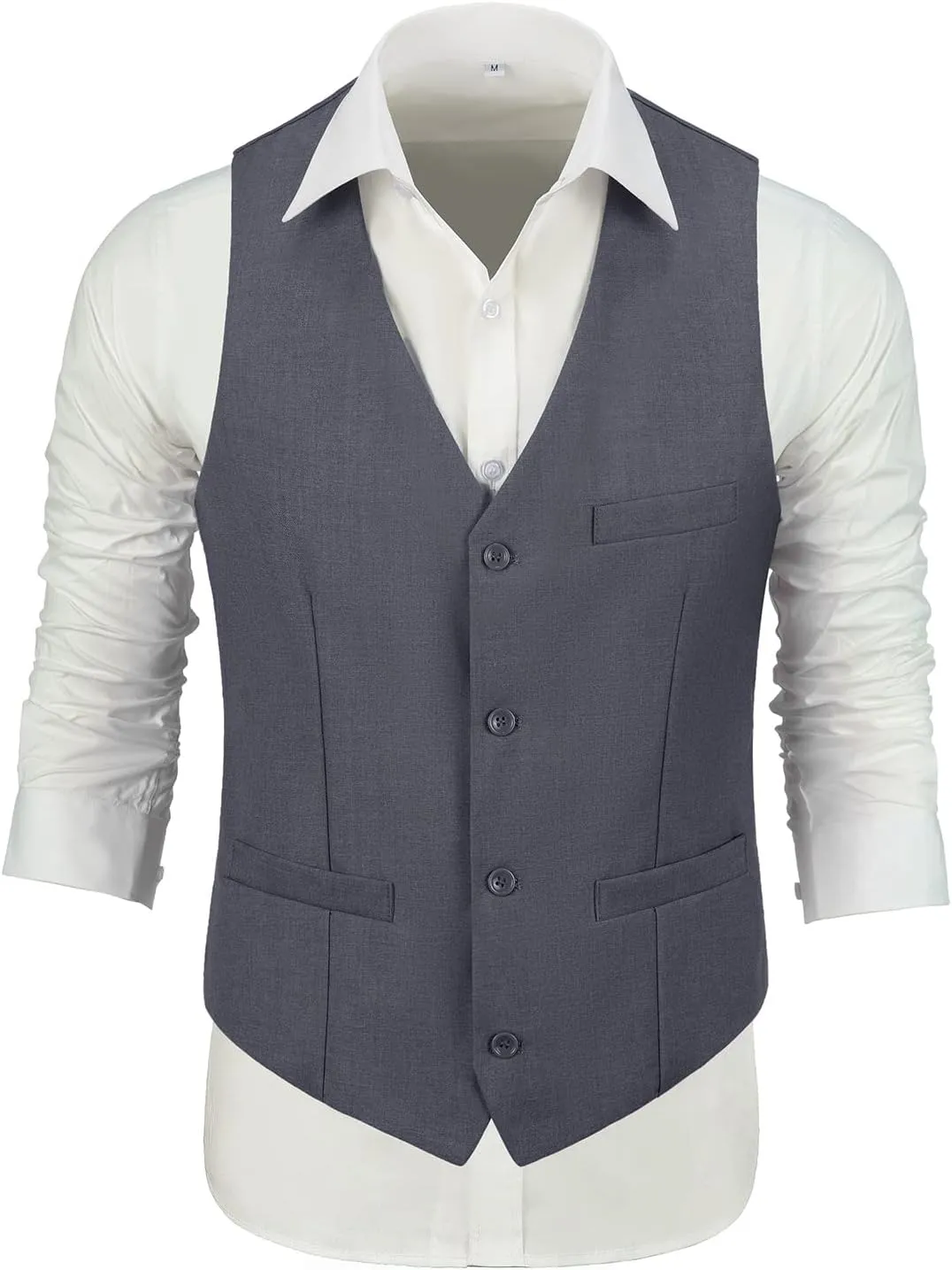 Men's Suits 3 Piece Slim Fit Suit Set,Two Button Wedding Business Tuxedo Solid Blazer Jacket Vest Pants with Tie